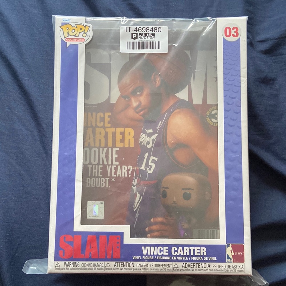 Vince Carter Slam Funko Pop with Rookie of the Year Magazine Cover Raptors NBA